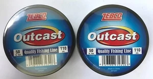 2 Spulen Von Zebco Outcast 22.5kg Klar Angelschnur (101m Jede) - Picture 1 of 1