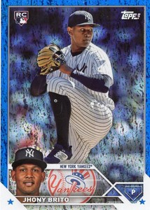 2023 TOPPS UPDATE /999 BLUE FOIL SPECKLE JHONY BRITO NEW YORK YANKEES CARD US279