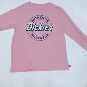 Dickies Unisex Authentic Workwear Long Sleeve Shirt Crewneck Pink Size L #2098 - Picture 1 of 6