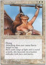 1x Serra Angel PL/MP, English MTG Fourth Edition