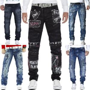 Cipo & Baxx Herren Regular Slim Fit Jeans Hosen Streetwear Freizeit Denim Cargo