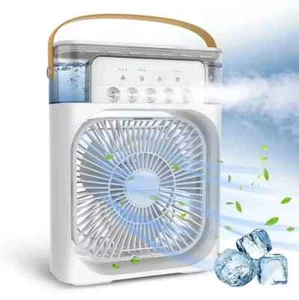 VENTILATORE PORTATILE 3 IN 1 USB MINI CONDIZIONATORE LED NEBULIZZATORE - Foto 1 di 5