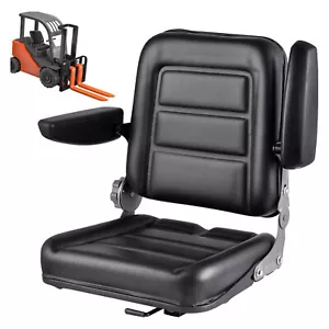 Asiento de carretilla elevadora universal con respaldo angular ajustable, reposabrazos, microinterruptor negro - Imagen 1 de 8
