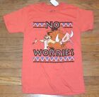 Lion King Orange No Worries Timon & Pumba Officially License Disney Tee T-Shirt 
