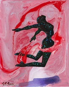 Ballerina "Leap (v)" Original Abstract Acrylic Painting by EnChuen Soo - Picture 1 of 2