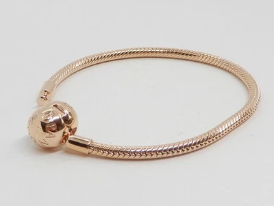 Pandora Moments Rose Gold Plated Snake Chain Bracelet 580728-17cm - Image 1 of 4