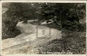 RPPC Smugglers Notch Road,VT Vermont , Old Car 1938 Real Photo Vintage Postcard - Picture 1 of 5