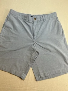 IZOD Newport Oxford Men's Chino Flat Front Shorts Blue Size 34 - Picture 1 of 9