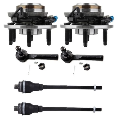 6pcs For 2004-2006 Chevrolet Silverado 1500 Front Tie Rod End Wheel Hub Bearings - Image 1 of 4