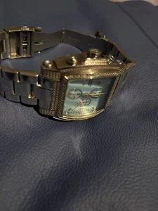 Aqua Master Diamond Watch Face Blue Mother of Pearl Dial Stainless Steel 38MM - Picture 1 of 4