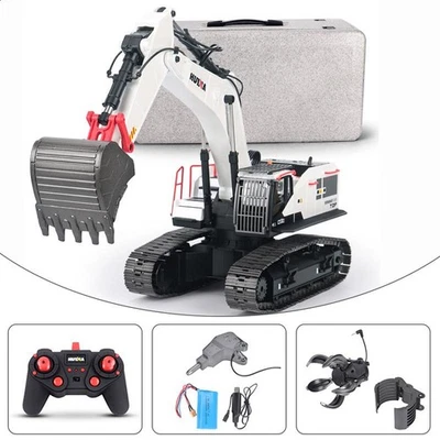 LowPrice 1/14 HUINA RC Metal Excavadora Juguetes 1594 Radio Luz Batería 22CH Sonido Foto 1 de 4