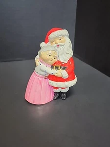 Vintage  Sanyo MCM Christmas Santa Mrs Claus Rare 1950s Japan Red Pink Hugging  - Picture 1 of 24