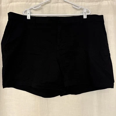 ЖЕНЩИНА LANE BRYANT черные шорты размер 24 карманы молнии кнопка подробные карманы - Изображение 1 из 4