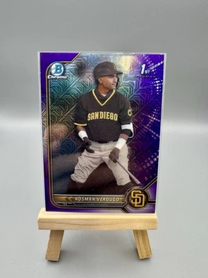 2022 Bowman Chrome Rosman Verdugo 1st Bowman Purple Mojo Refractor /250 #BCP-193 - Image 1 of 2