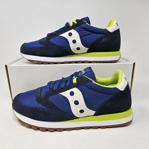 Men's Saucony Jazz Original Suede Navy Blue Lime Shoes / S2044-648 / Size 9 - Picture 1 of 6
