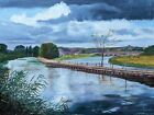 Vintage Original oil painting signed by Dr Hackett Weir at Chertsey 1985