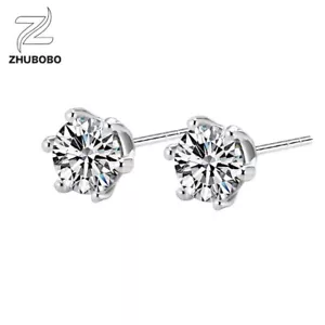 5 mm/0,5ct 1cttw Moissanit D Farbe Labor Erstellen Diamant 6 Zinken Ohrringe Nieten - Bild 1 von 6