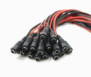 DC Power Pigtail Cable Plug 18AWG 2.1mm x 5.5mm 12V 5A Female Connector Pack Lot - Picture 1 of 20