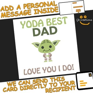 YODA BEST Vatertagskarte personalisiert Vater Papa Pate Opa Grumps Schritt - Bild 1 von 4