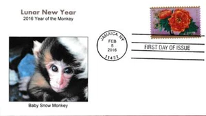 Baby Snow Monkey, Year of the Monkey, Lunar New Year 2016, First Day Cover - Picture 1 of 1