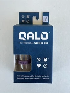 Qalo Purple Leaf Embossed Functional Wedding Ring - Women's Size 9 - Picture 1 of 5