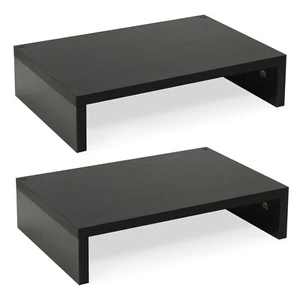 Monitorständer Riser - 2er Pack, Holz 2 Ebenen verstellbar Dual Monitor Riser schwarz - Bild 1 von 7