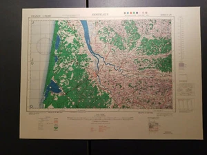 1944 US Army Aeronautic Topo Map Bordeaux France 1:250,000 GSGS 2738 - Picture 1 of 7