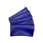 5 Blue Zippered Vinyl Bank Deposit Money Bag Cash Coins Organizer Pouch 11" x 6"