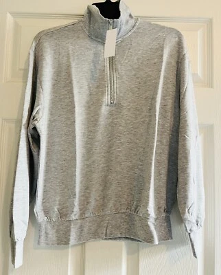 LOFT WOMEN’S Lou & Grey Signaturesoft 1/2 Zip Sweatshirt - Gray - NWT NEW - Image 1 of 4