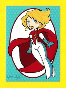 2013 Cryptozoic DC Comics Women of Legend Katie Cook Sticker KC-06 Power Girl - Picture 1 of 3