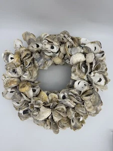 EUC Handmade Nautical Coastal Beach Natural Oyster Shell Wreath Heavy - Picture 1 of 5