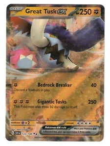 POKEMON GREAT TUSK EX 123/198 SCARLET/VIOLET DOUBLE RARE SEE SCANS FOR GRADE - Picture 1 of 2