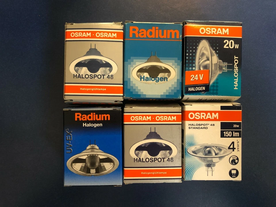 OSRAM/RADIUM Halogen 6V 12V 24V / G4 41900 10W 20W 35W GOLD/SILBER - Bild 1 von 1