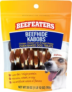 Beefeaters Beefhide Kabobs 28oz – Dog Treat. Triple Flavor with Real Chicken, Li - Picture 1 of 7