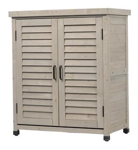 Potting Bench with Storage Cabinet and Metal Table Top for Outdoor Patio,Gard - Picture 1 of 24