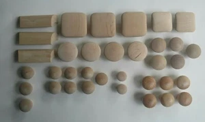 Wood Drawer Knobs & Pulls - Birchwood - Qty: 35 - Lot# 828 - Picture 1 of 11