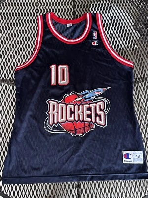 Vintage Champion Sam Cassell Houston Rockets Jersey Mens Sz 48 XL Rare 90s NBA - Image 1 of 4