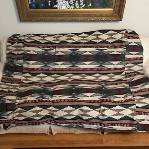 Vtg Futon Cover Full Size Aztec Navajo Print Southwestern NOS Woven Made In USA - Imagen 1 de 10