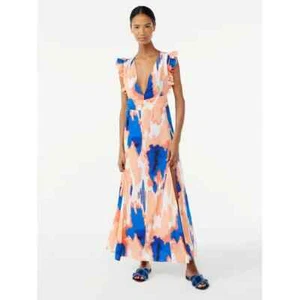 Scoop Adult Female Long Ruffled Top Cover Up w/ Side Slits, Large/X-Large - Picture 1 of 4