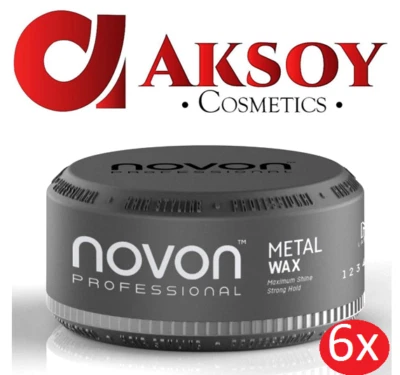 ( 28,78€/ L ) 6 x Novon Professional Metal Wax 150ml -Haarwax- frisch Duftend