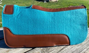 Youth/Pony teal contour felt Western pad 24 x 24 x 3/4" - Picture 1 of 2