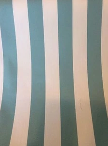 AQUA AND WHITE OUTDOOR STRIPE UPHOLSTERY FABRIC - Picture 1 of 3