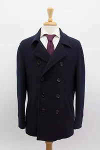 NWT$8475 Brunello Cucinelli Men Cashmere-Wool Pea Coat W/Logo Buttons 48/38 A242 - Picture 1 of 9