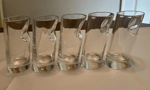 Rare Set Of 5 Angelo Mangiarotti Colle Cristalleria Ice Stopper Glasses Marked - Picture 1 of 8