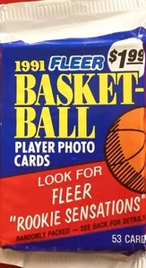 1991-92 FLEER BASKETBALL JUMBO 53 CARD SEALED UNOPENED POLY PACK - Bild 1 von 2
