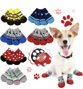24 Pieces Dog Socks for Small Dogs Non Slip Skid.3.55in Length 1.85in Width - Picture 1 of 2