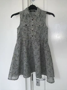 Girls Grey Dalmatian Pattern Dog Sleeveless Dress Age 6-7 Years By George - Picture 1 of 13