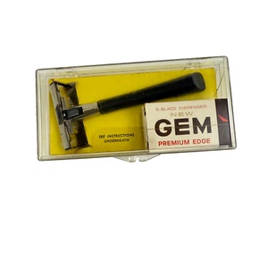 Navaja de afeitar vintage con botón pulsador de gema de un solo filo - hojas GEM - Imagen 1 de 13