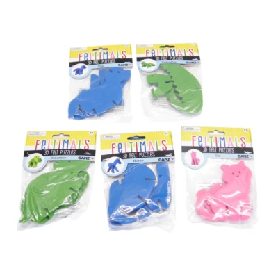 Ganz 3D Felt Animal Puzzle Bundle Ages 3+ Dinosaur Cat Dog Horse Crocodile NIP - Image 1 of 4