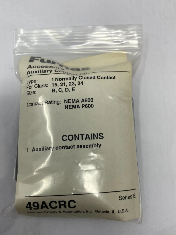 Siemens Furnas 49ACRC 30-60A Series E Auxiliary Contact Kit - Image 1 of 2